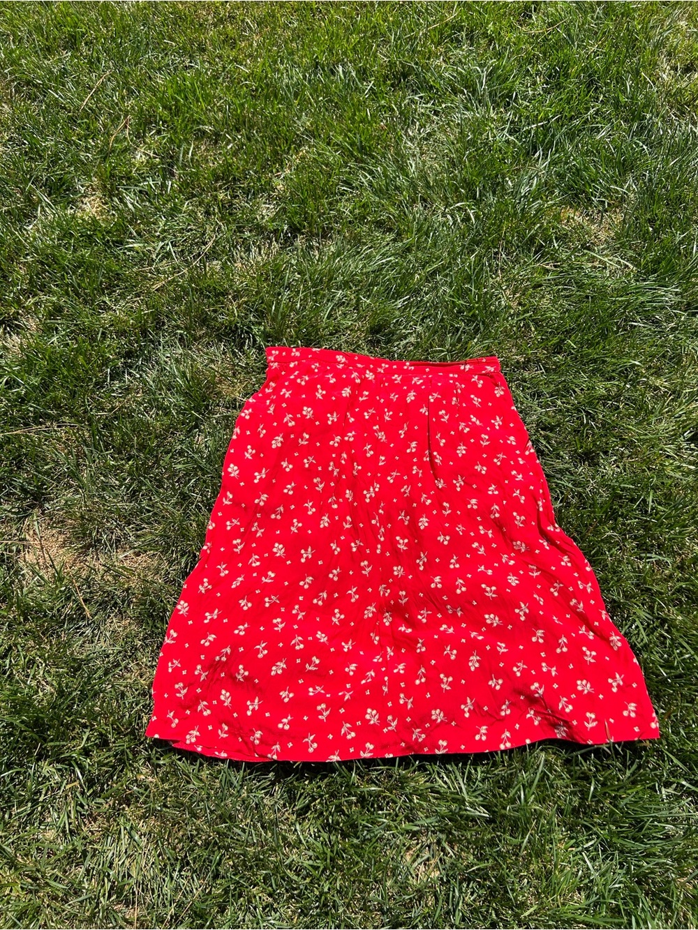 Vintage 90s Liz Claiborne Floral red maxi skirt size 20 plus summer cottagecore